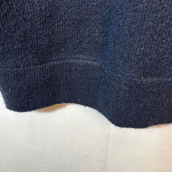 THML Navy Blue Sweater Knit LS Short Dress With Geometric Cowl Neck Size L - Picture 8 of 13